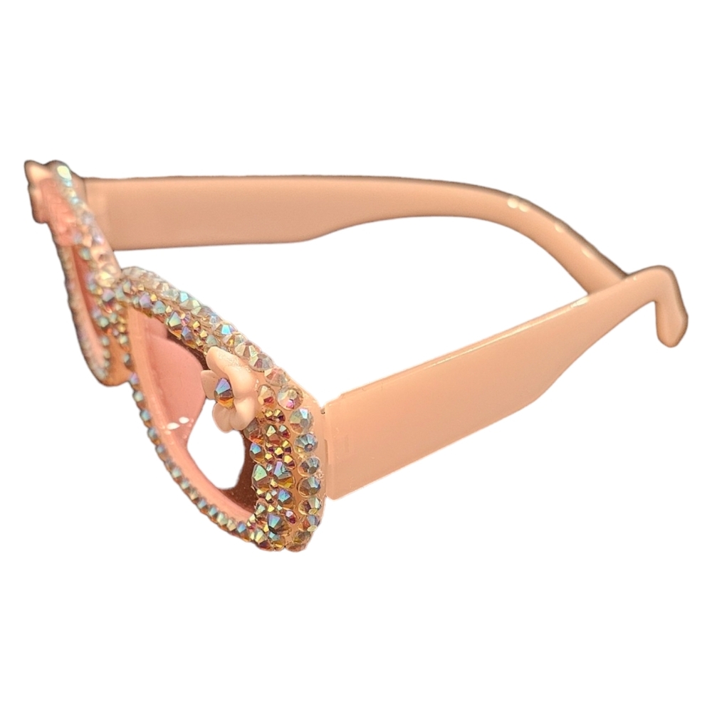 Handmade BRIDE Swarovski Crystal Rectangle Rosey Sunglasses - Picture 8 of 8